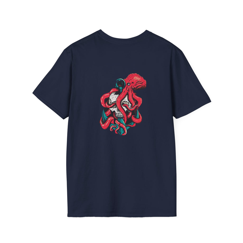 Octopus Skull T-Shirt — Retro Red Nautical Graphic Tee