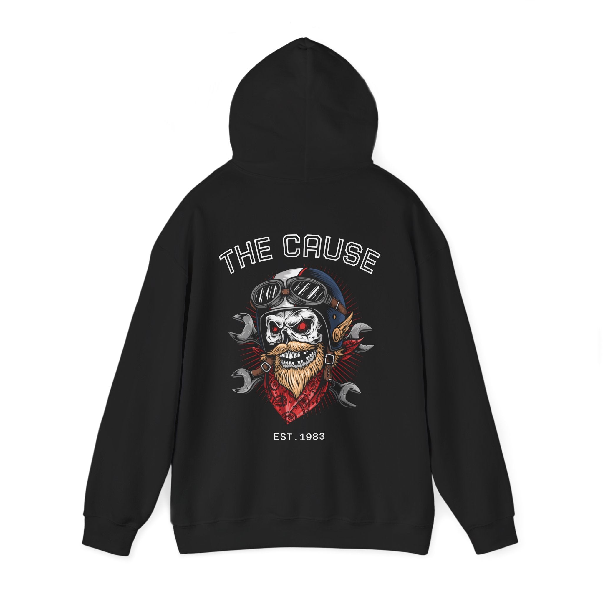Skull Mechanic Hoodie – "The Chase" Biker Pullover with Wrenches & Goggles