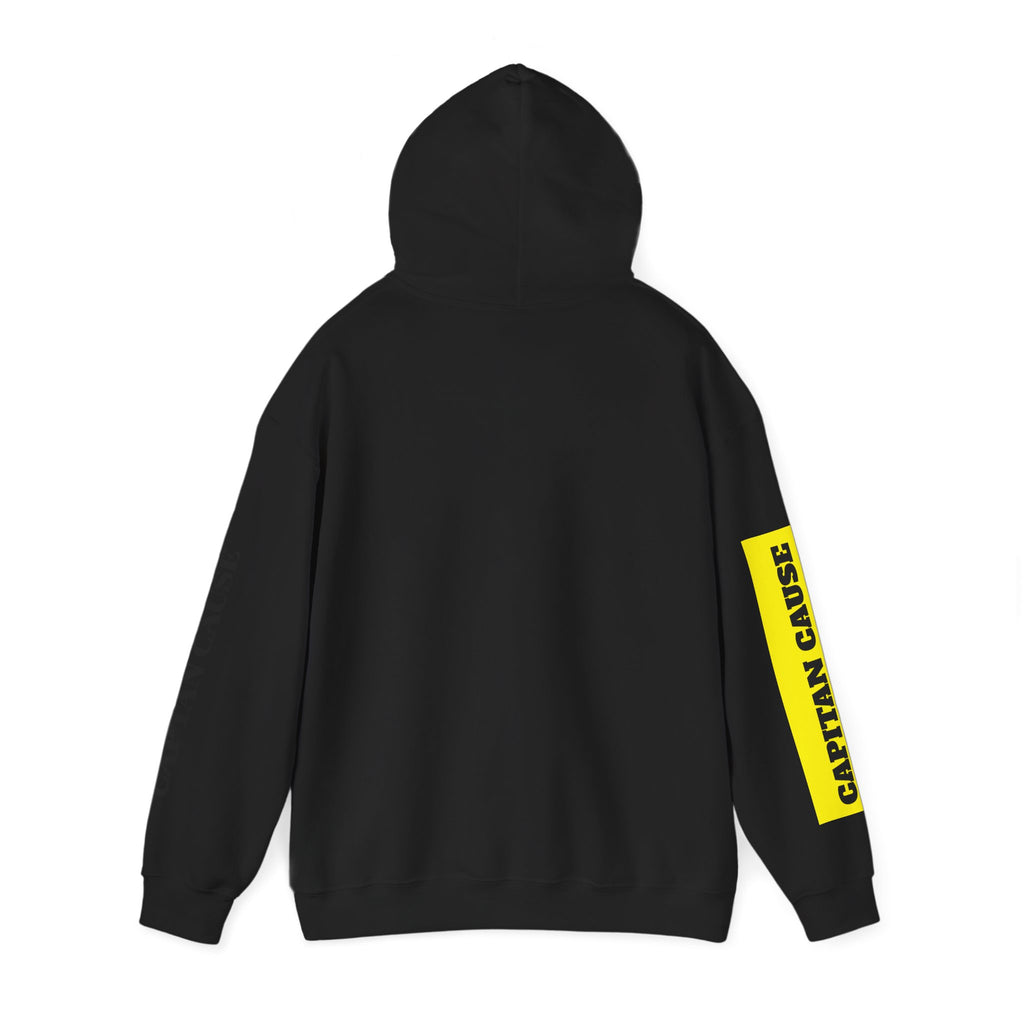 Wear Hoodie — Minimal Streetwear Pullover with 'WEAR' Chest Text & Captain Cause Sleeve Accents