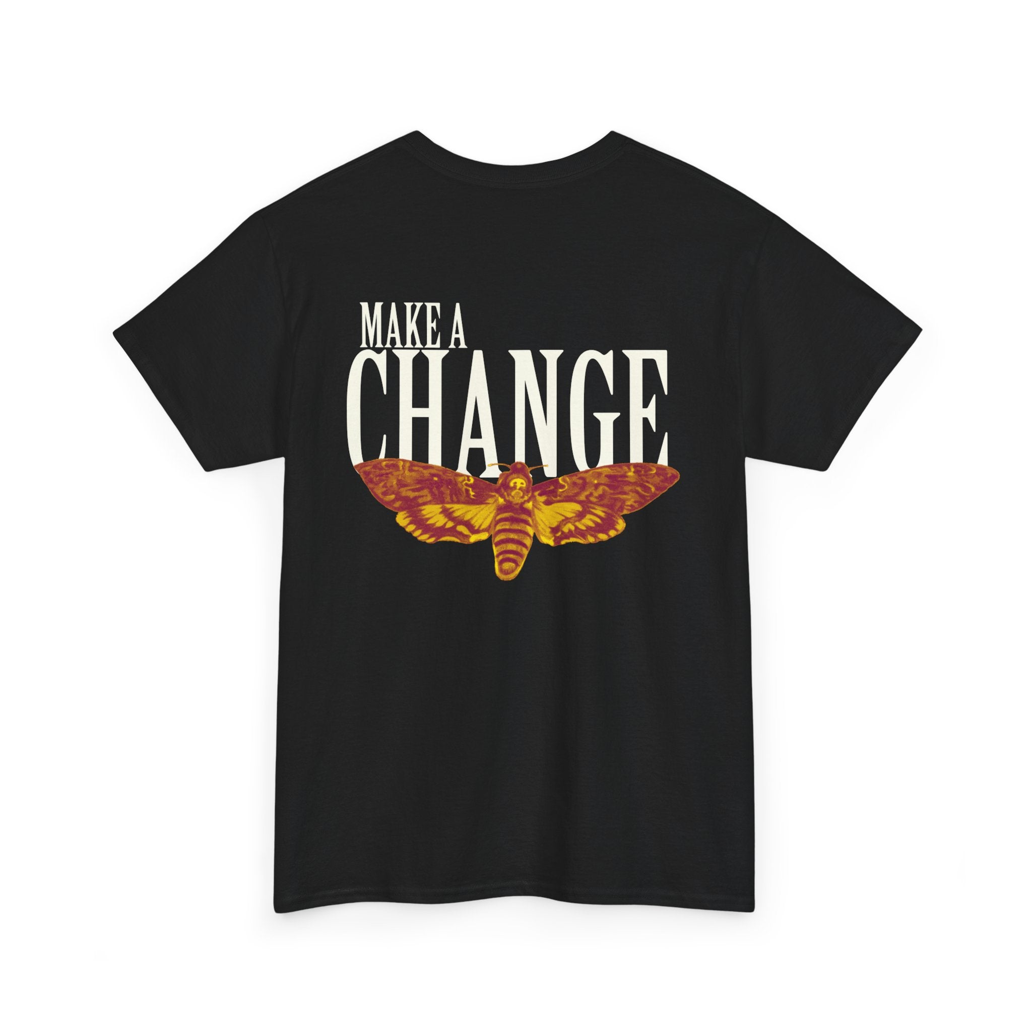 Moth Graphic Tee — 'WEAR' Minimal Chest Logo, Vintage Moth Back Print