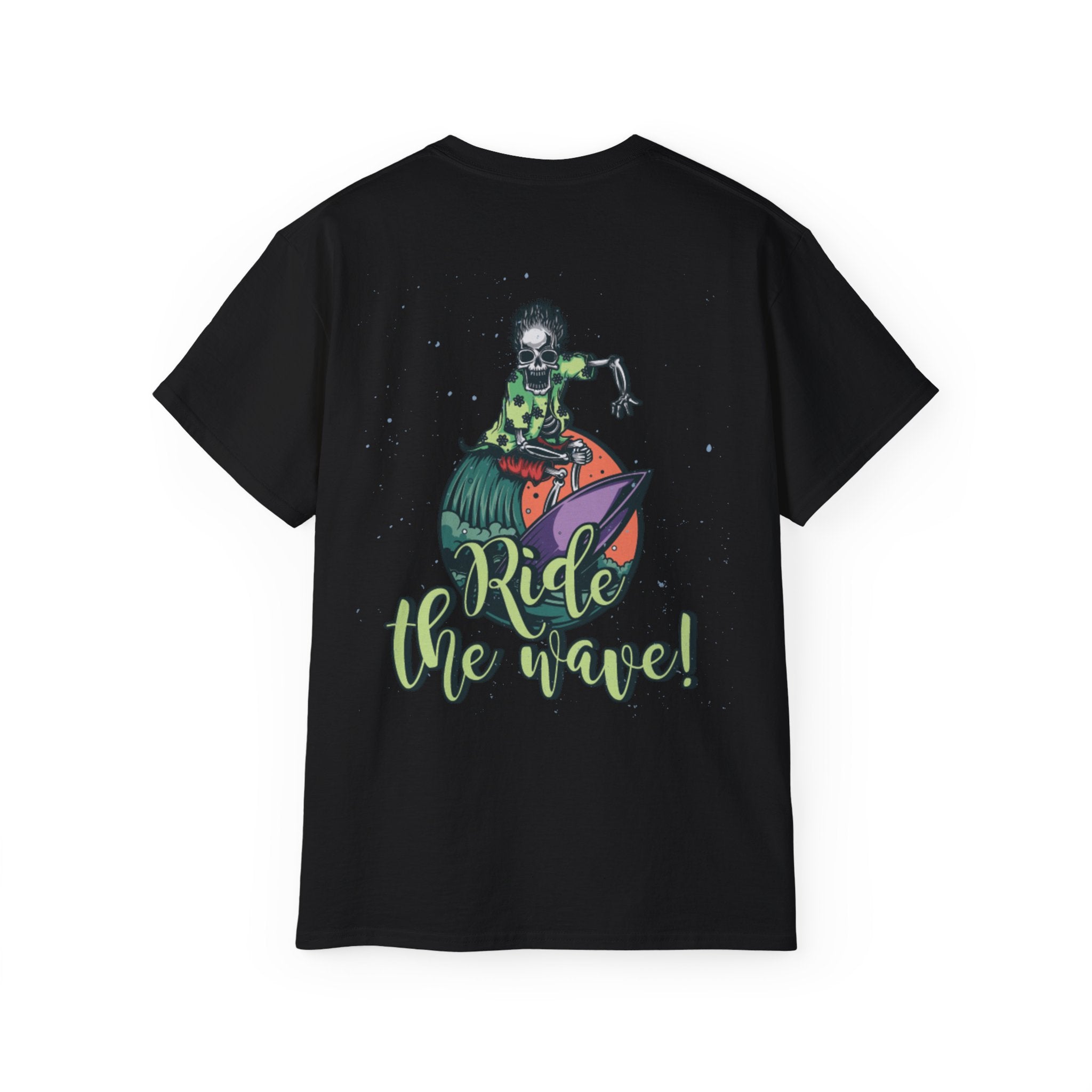 Ride the Wave Skull Surf T-Shirt — 'Cause I Wear' Graphic Tee