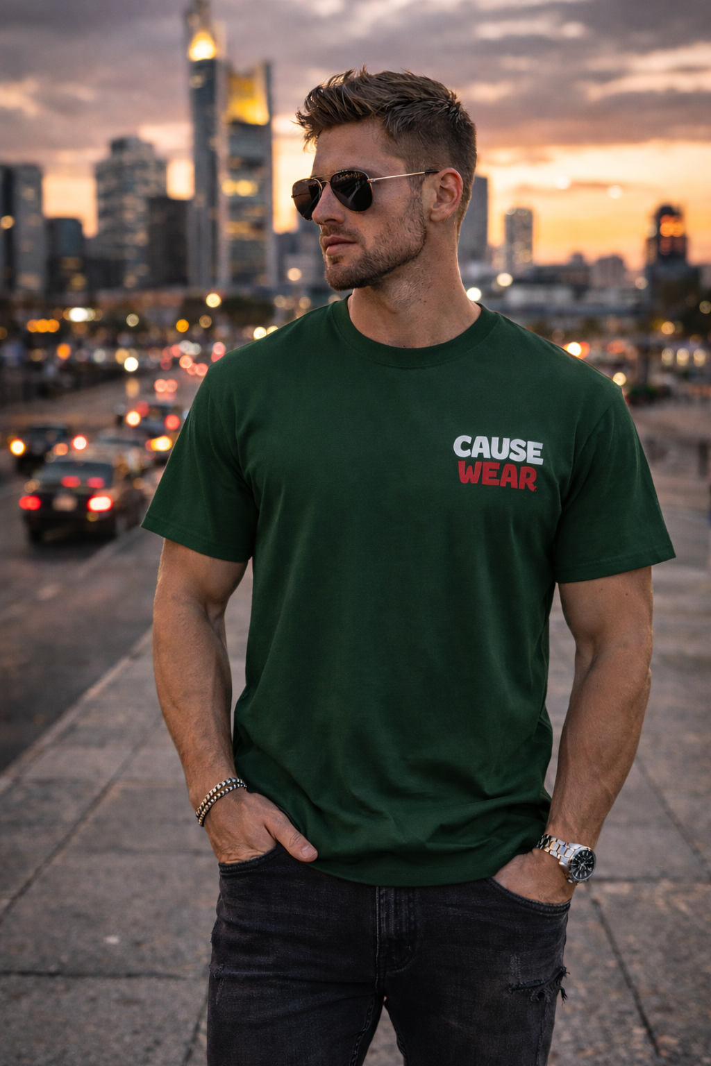 Cause Wear Chest Logo Tee — Oversized Boxy T-Shirt