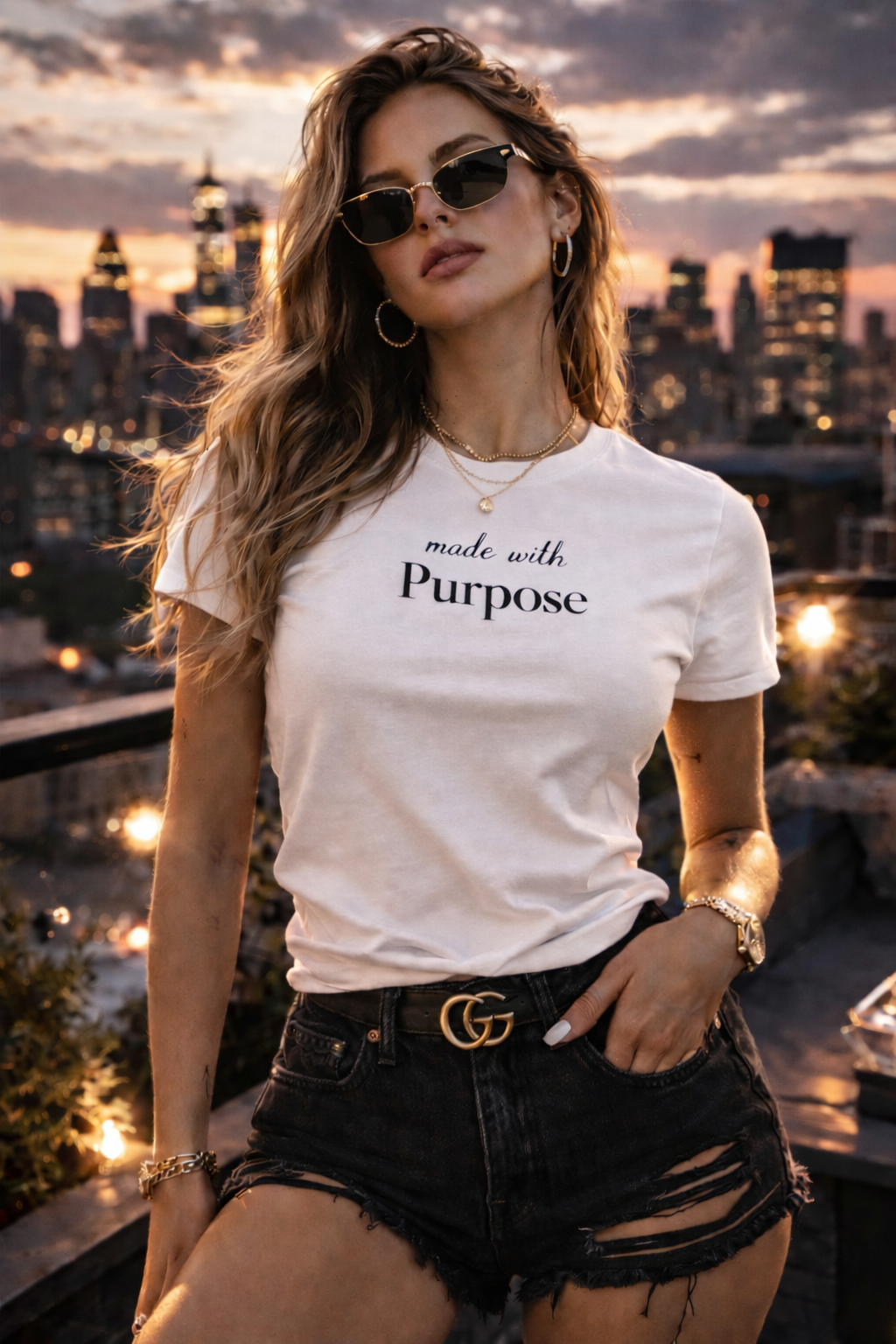 Made With Purpose Tee — Minimal Inspirational White T-Shirt