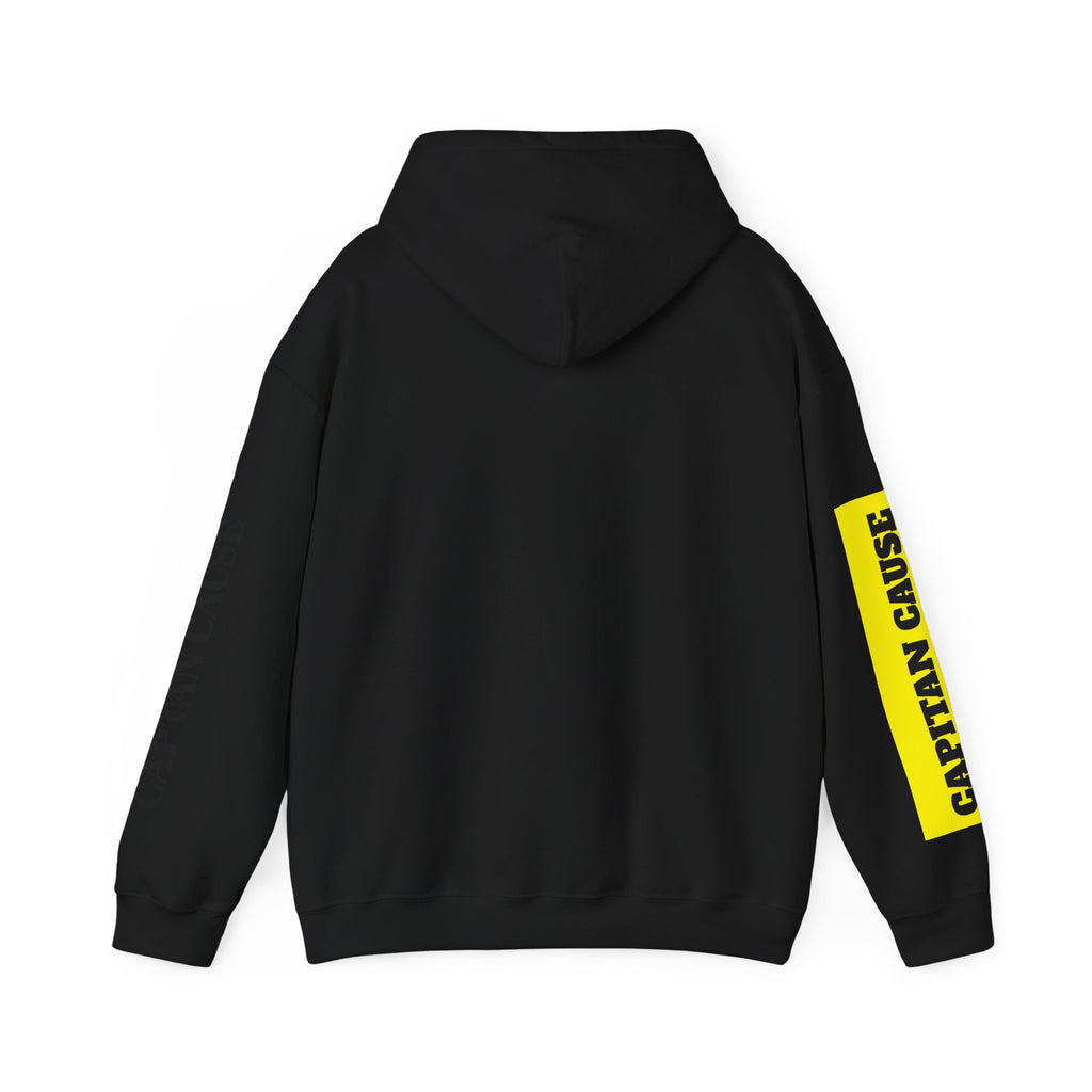 Wear Hoodie — Minimal Streetwear Pullover with 'WEAR' Chest Text & Captain Cause Sleeve Accents