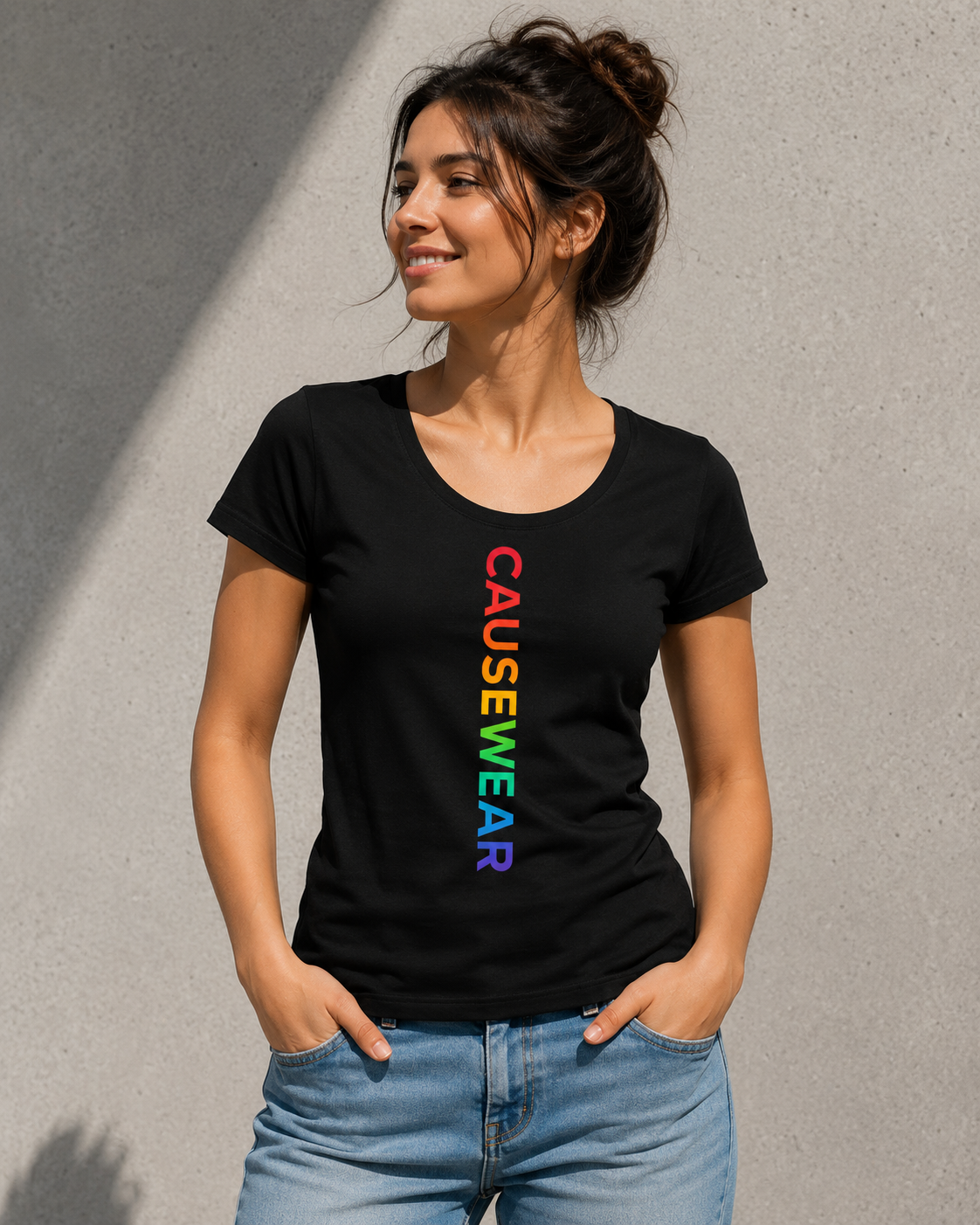 CAUSEWEAR Signature Rainbow Tee – Women's Fitted
