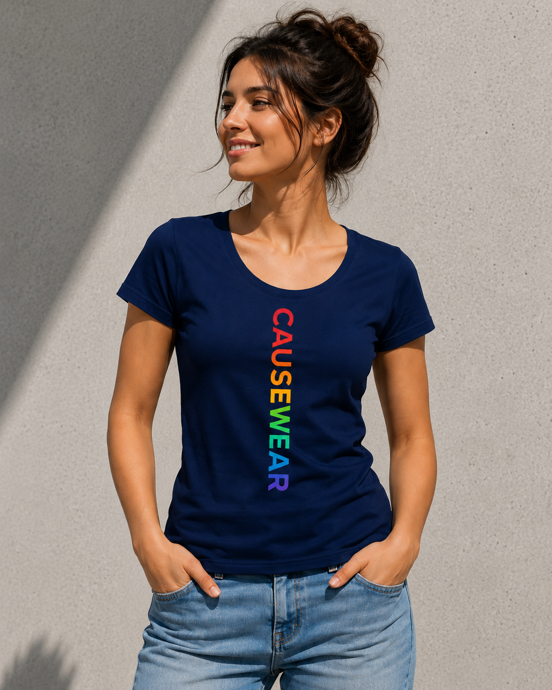 CAUSEWEAR Signature Rainbow Tee – Women's Fitted