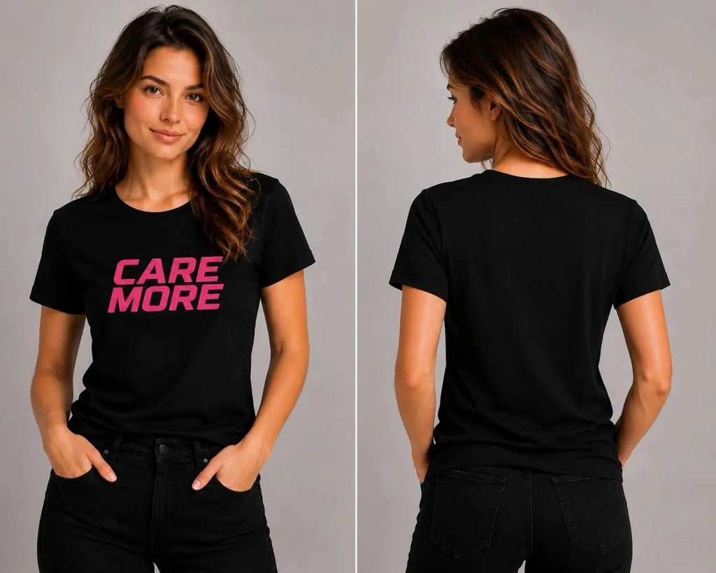 Black logo T-shirt front and back, short sleeves, crew neck